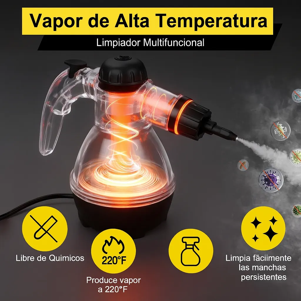 Vapor a alta temperatura limpiando manchas difíciles