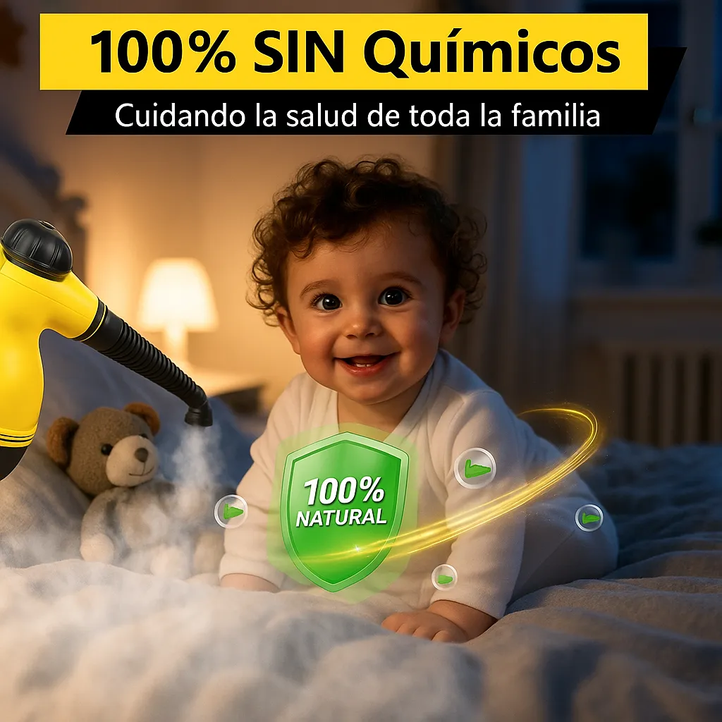 Limpieza a vapor sin químicos, segura para familias